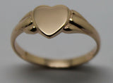 Size K, Kaedesigns, Genuine New Childs Solid 9ct 375 Yellow, Rose & White Gold Heart Signet Ring 324