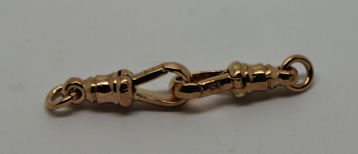 Genuine 9ct 2 X Yellow or Rose Gold Albert Swivel Clasp 19mm + Jump Rings