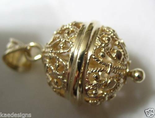 Kaedesigns New 9ct Yellow Or Rose Or White Gold 16mm Filigree Ball Pendant