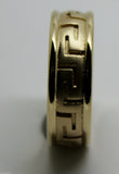 Kaedesigns, Genuine 375 9ct Yellow Solid Polished or Matt Gold Large Greek Key Ring In Your Size
