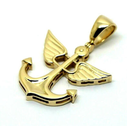 Genuine, Large Heavy 9ct 9kt Yellow, Rose or White Gold or Sterling Silver Large Solid Anchor Boat Pendant