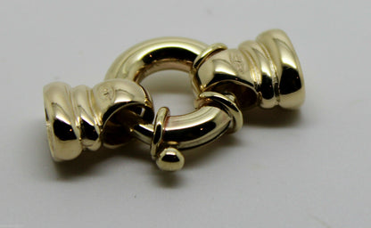 Kaedesigns, New 14mm Genuine 9ct 375 Large Yellow, Rose or White Gold Bolt Ring Clasp With Ends