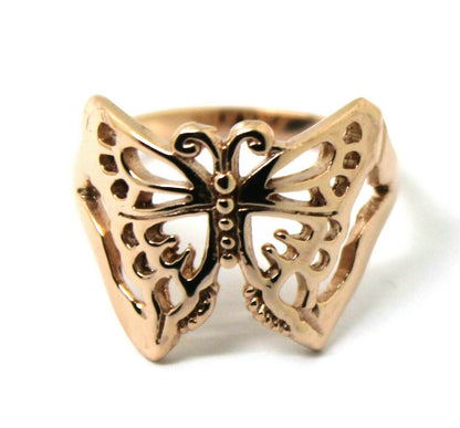 Solid 9ct White Or Rose Or Yellow Gold Large Butterfly Ring Choose Size 236