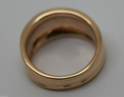 Genuine 9ct 9kt 375 Full Solid Yellow, Rose or White Gold Thick Dome Ring 10mm Wide Size N / 6.5