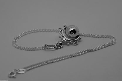 Kaedesign, Sterling Silver Chain Belcher 45cm Necklace & Ball Spinner Pendant