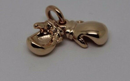 Solid 9ct Yellow or Rose or White Gold Small 2 x Boxing Gloves Pendant 1 PAIR