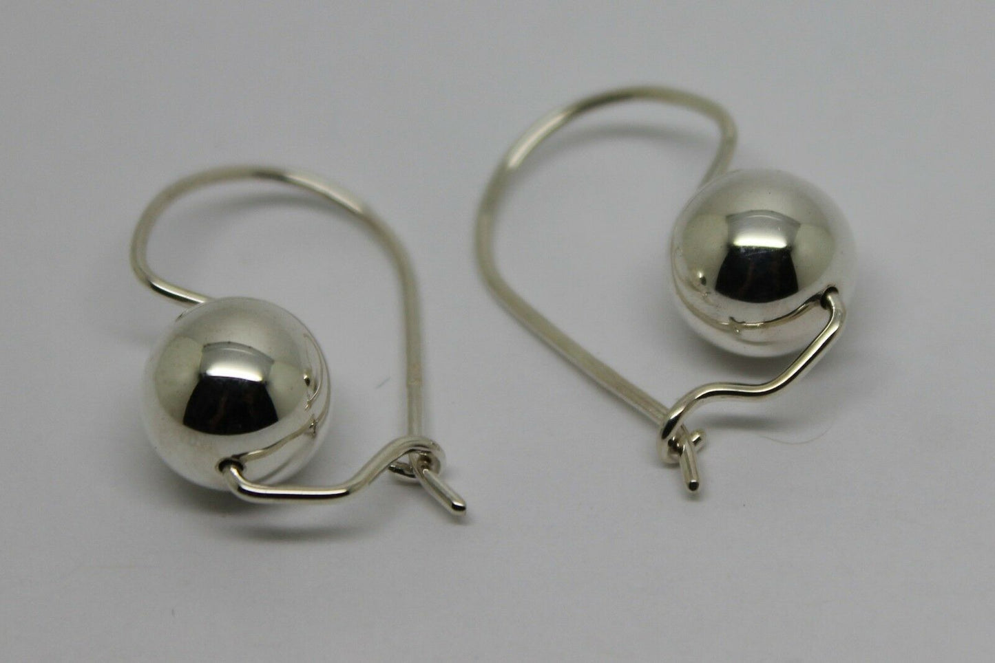 Genuine Sterling Silver 10mm Wide Ball Hook Earrings