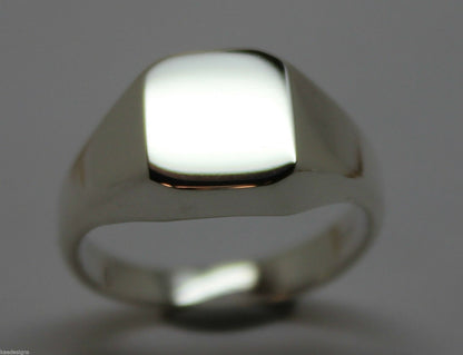 Kaedesigns, Full Genuine Solid 925 Sterling Silver Square Signet Ring 346