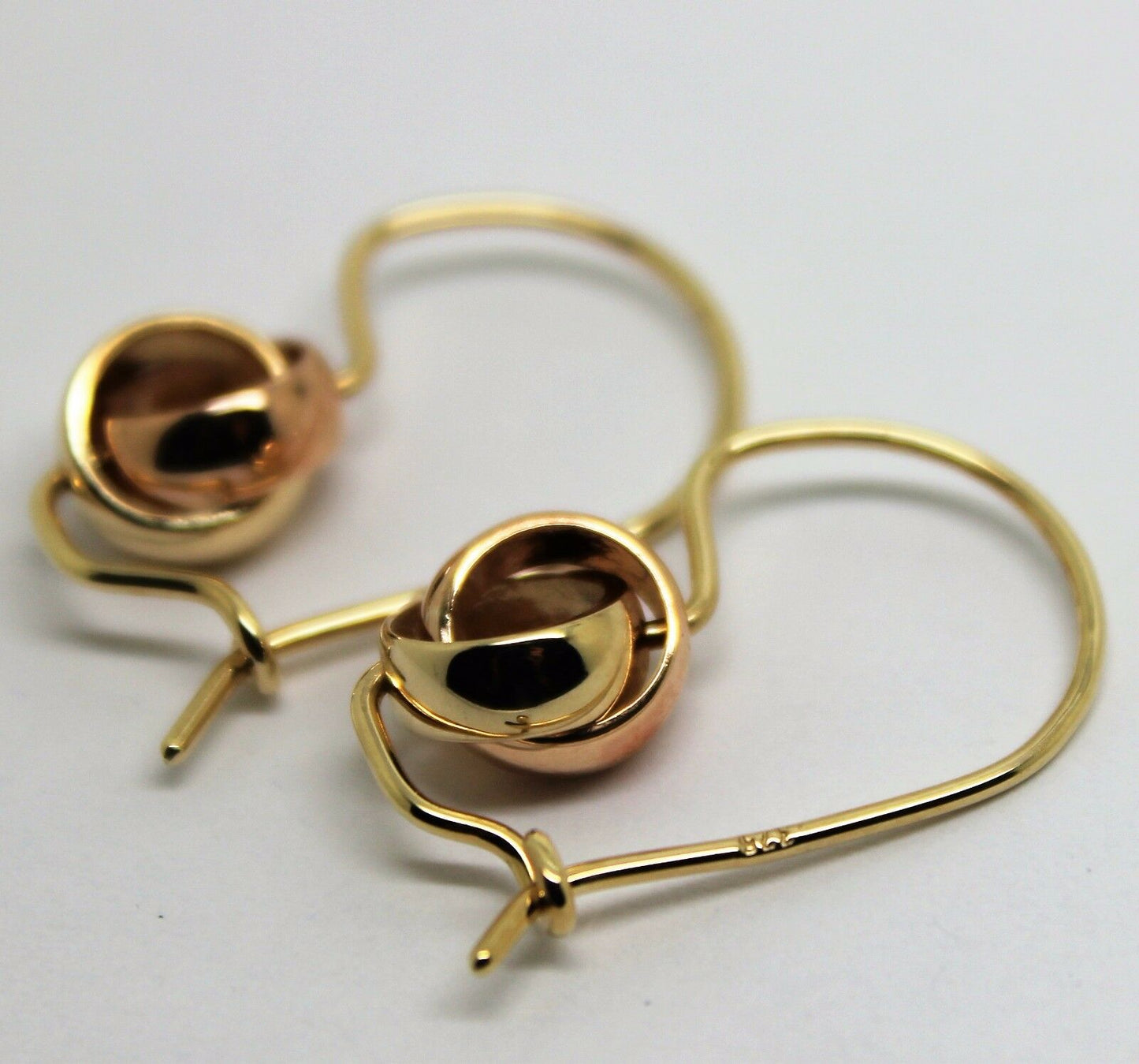 Kaedesigns New 9ct 8mm Yellow & Rose Gold Belcher Spinning Earrings