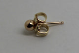 Genuine 9ct 9kt Yellow Gold One Earring 3mm Stud Ball Earring