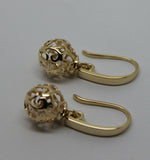 Kaedesigns New Genuine 9ct Yellow, Rose or White Gold 10mm Ball Drop Filigree Earrings