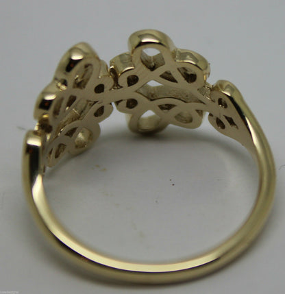 Solid New Genuine 9ct Yellow Gold Hallmarked 375 Fancy Celtic Swirl Ring  421