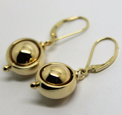 Heavy 9ct Yellow, Rose or White Gold Continental Hooks 10mm Ball Spinning Belcher Earrings