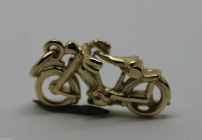 Kaedesigns Genuine 9ct Yellow or Rose or White Gold or Silver Motorbike Pendant