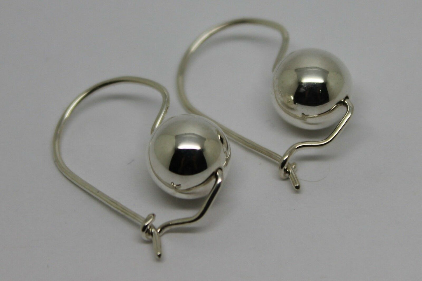 Genuine Sterling Silver 10mm Wide Ball Hook Earrings