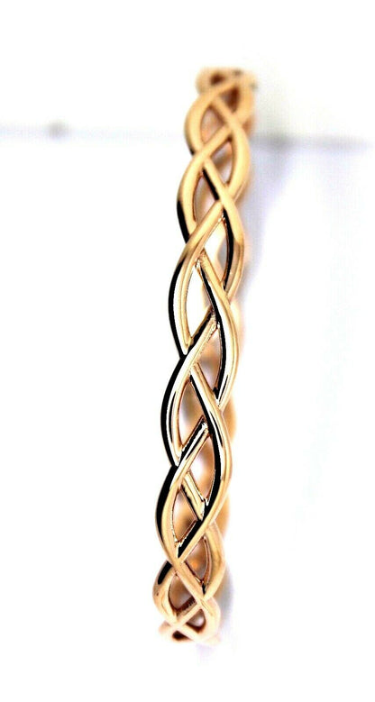 Kaedesigns New Genuine 9ct Yellow, Rose or White Gold Celtic Knot Oval Bangle 7.1cm X 6cm