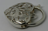 Sterling Silver 925 Filigree Heart Pendant Padlock 4 Sizes,14mm,15mm,18mm, 23mm