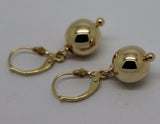 Genuine 9ct 9k Yellow, Rose or White Gold Continental Hooks 10mm Ball Plain Earrings