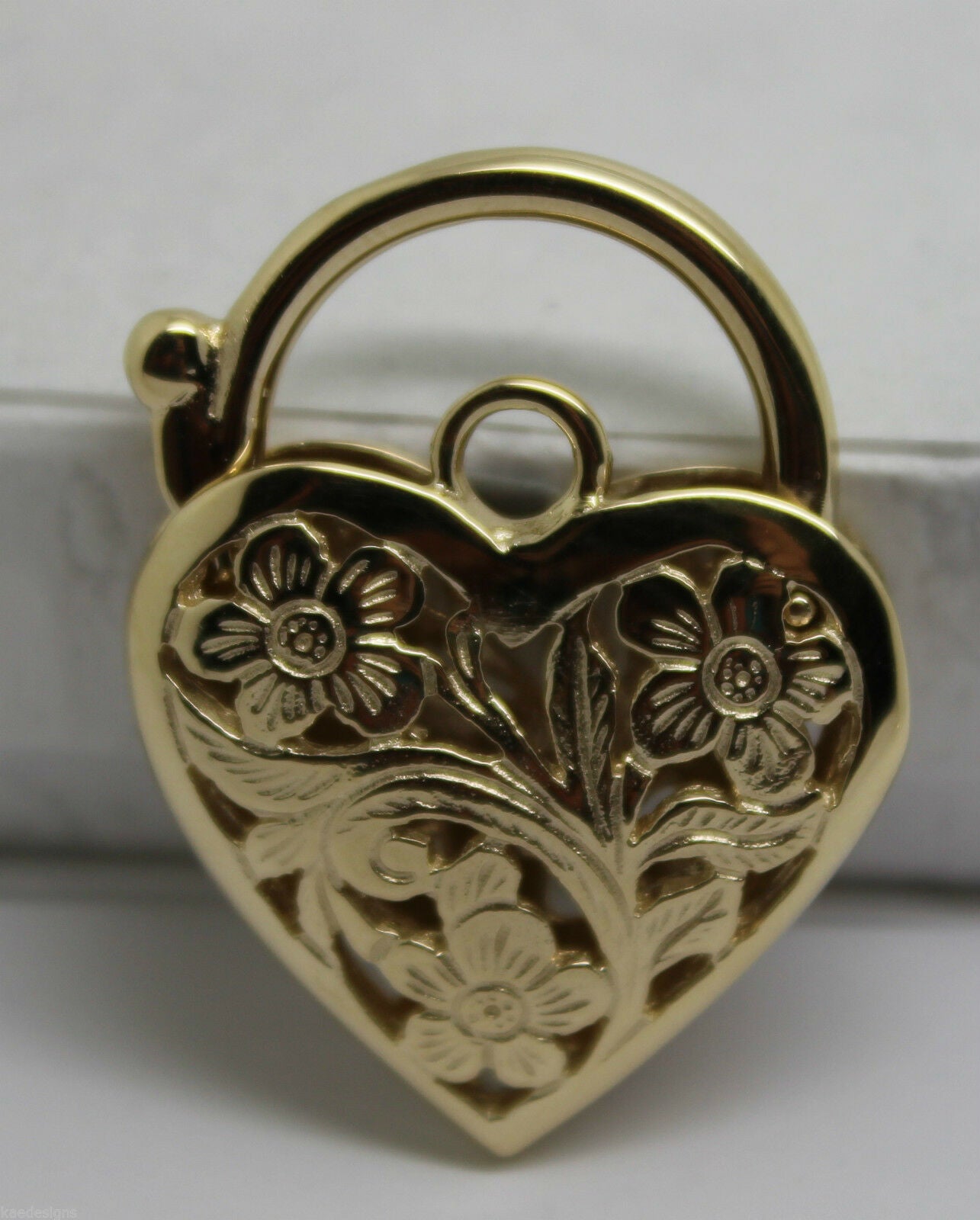 Genuine 9ct Yellow Gold or White Gold or Rose Gold Heavy Large Heart Locket Padlock