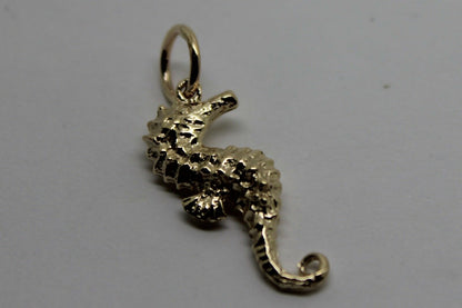 Kaedesigns, Genuine 9ct Yellow Or Rose Or White Gold Or Silver 3D Seahorse Charm