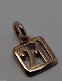 Kaedesigns Genuine 9ct Yellow or Rose or White Gold 21st Charm or Pendant