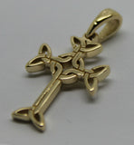 Genuine New Small 9ct Yellow Or Rose Or White Gold Celtic Cross Pendant