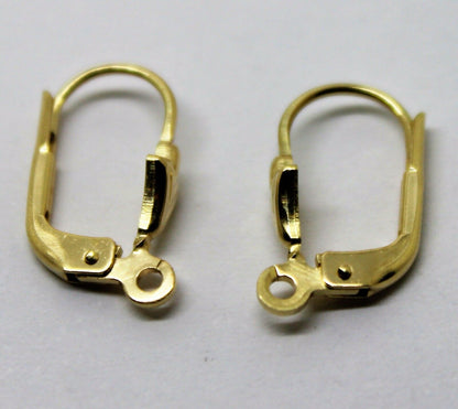 Genuine New 9ct Yellow Gold 375 14mm Continental Earclip Clip Hooks