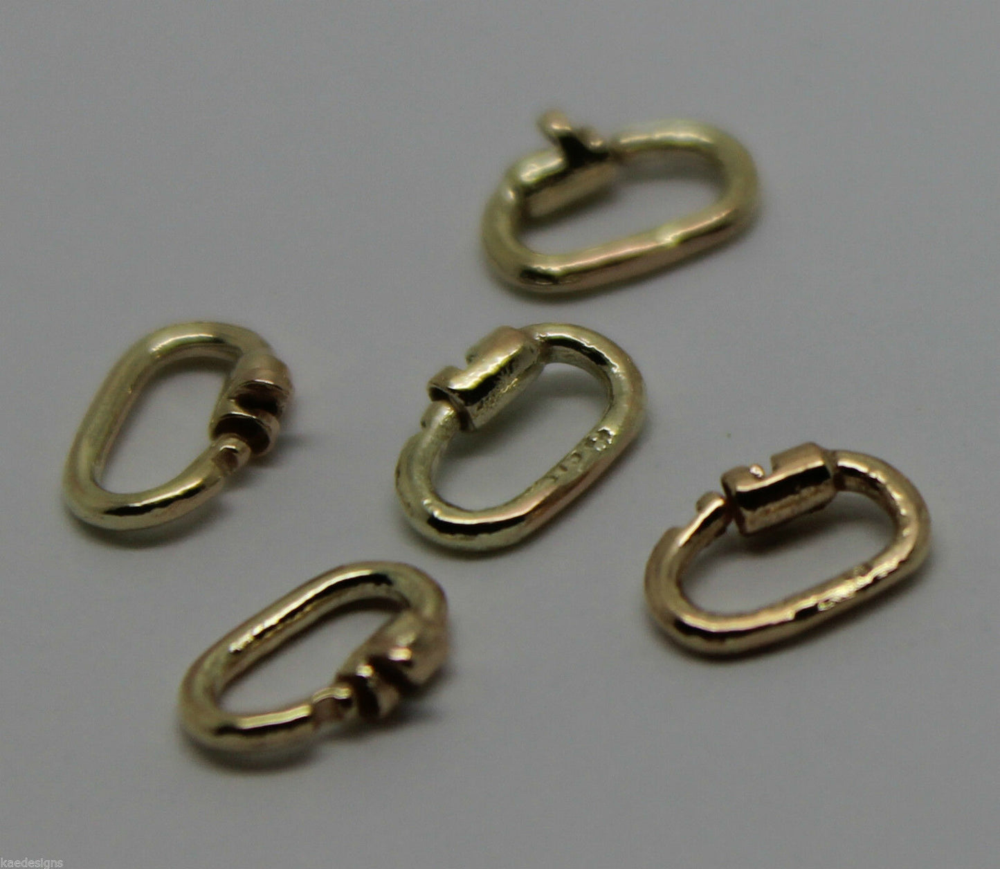 Kaedesigns, 9ct Yellow Gold 375 Or Sterling Silver 925 Link Lock Locks 5 Units