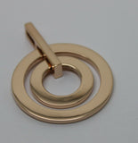 Kaedesigns Genuine Solid 9ct Solid Rose / 375  Gold Plain Two 2 Circles Pendant