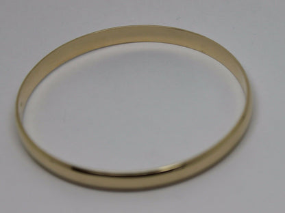 Genuine 9ct 9kt FULL SOLID Heavy Yellow, Rose or White gold 5mm wide half round Bangle 65mm inside diameter