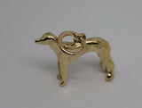 Kaedesigns, 3D 9ct Yellow Or Rose Or White Gold Greyhound Dog Charm Or Pendant