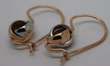 Kaedesigns New Genuine 9ct 8mm Rose & White Gold Belcher Spinning Earrings