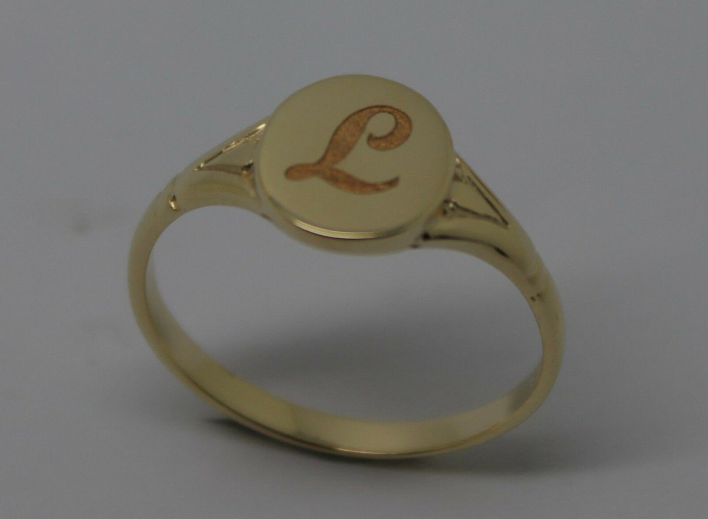 Size K 1/2 Genuine Solid New 9ct Yellow, Rose or White Gold Oval Signet Ring Engraved With One Initial