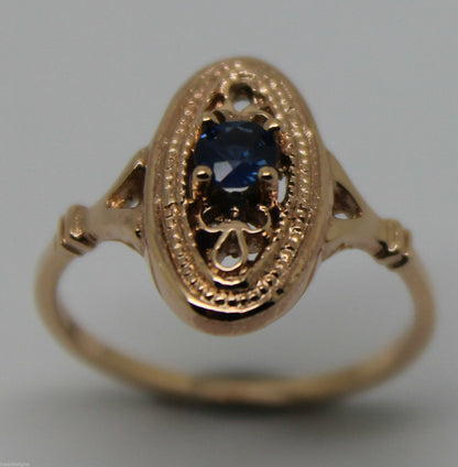 Size Q New Genuine 9ct Yellow, Rose or White Gold Delicate Blue Sapphire Filigree Ring