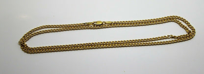 Genuine 9ct Yellow Gold Kerb Curb Chain Necklace 55cm