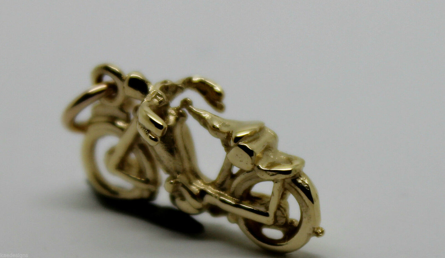 Kaedesigns Genuine 9ct Yellow or Rose or White Gold or Silver Motorbike Pendant