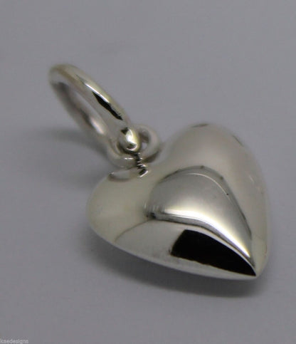 Kaedesigns Genuine 925 Small Solid Sterling Silver Bubble Heart Charm or Pendant