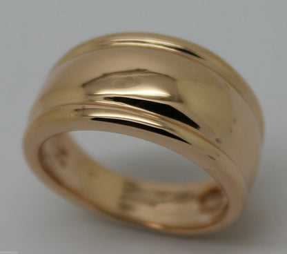 Genuine 9ct 9kt 375 Full Solid Yellow, Rose or White Gold Thick Dome Ring 10mm Wide Size N / 6.5