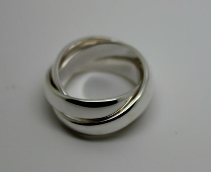 Sterling Silver Size O 1/2 Russian Wedding Band Ring, 5mm wide x 3 bands