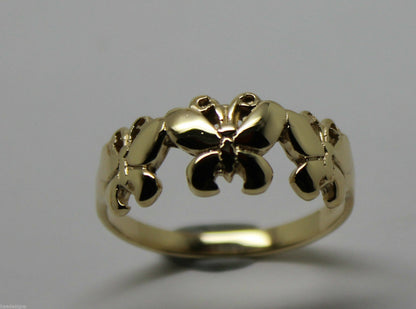 Genuine Solid 9ct White Or Rose Or Yellow Gold Butterfly Ring Choose Size