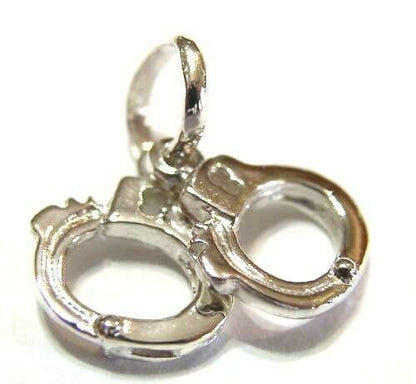 Sterling Silver 925 Hand Cuffs Handcuffs Charm Or Pendant