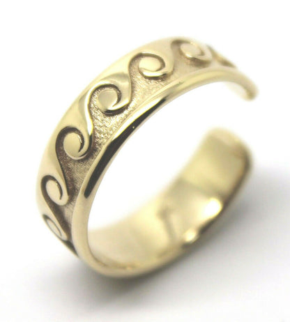 Genuine Full Solid 9ct Yellow or Rose or White Gold or Sterling silver Surf Wave Toe Ring