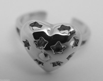 Kaedesigns Genuine New Solid 925 Sterling Silver Heart Star Toe Ring 232