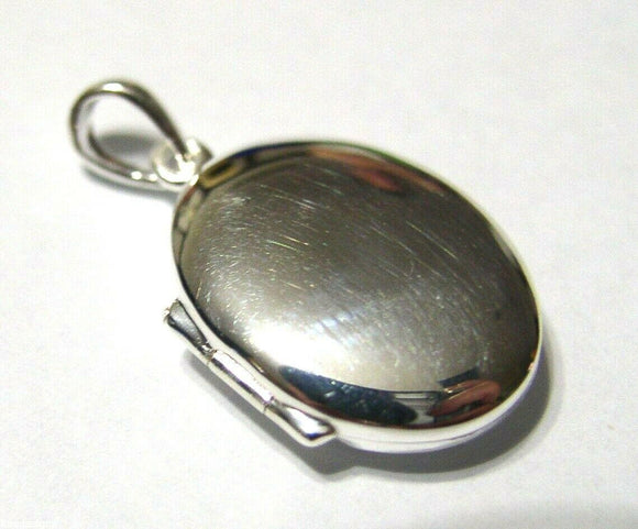 Genuine Sterling Silver Oval Locket Pendant With 2 Photos
