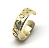 Genuine Full Solid 9ct Yellow or Rose or White Gold or Sterling silver Surf Wave Toe Ring