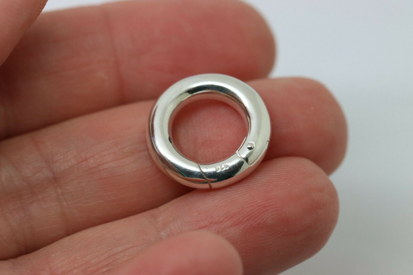 Genuine Large Sterling Silver 14mm or 17mm Round Spring Circle Clasp Shortener Polished