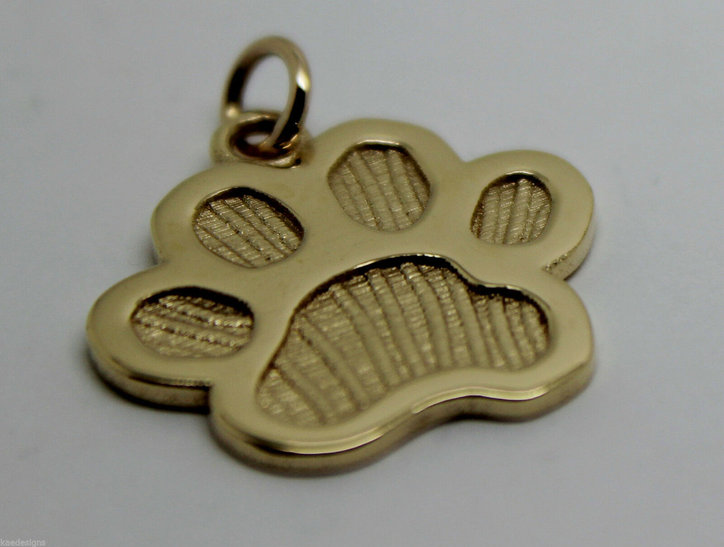 Kaedesigns, Large 9ct Yellow or Rose or White Gold charm Dog Animal PAW Pendant