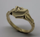 Kaedesigns Genuine Solid 9ct 9kt Yellow, Rose or White Gold Shield Signet Ring Size X