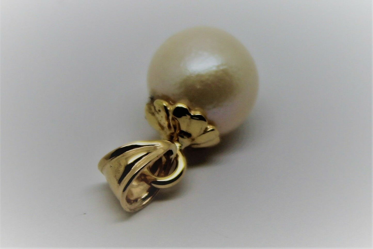 Genuine 9ct 9k Solid Yellow, Rose or White Gold 12mm White  Pearl Ball Pendant