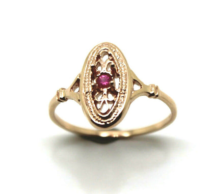 Kaedesigns New Genuine 9ct 9k Rose Gold Delicate Pink Sapphire Filigree Ring